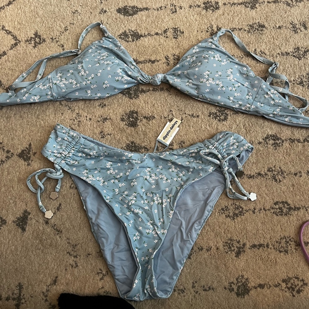 Blue Floral Bikini Set
